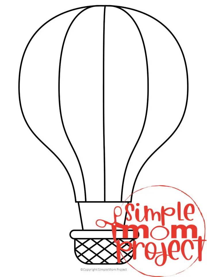 Printable Hot Air Balloon Template for Kids Community Helper Crafts Vehicle Crafts Transportation Crafts Elementary, Kindergarten, Preschool 1