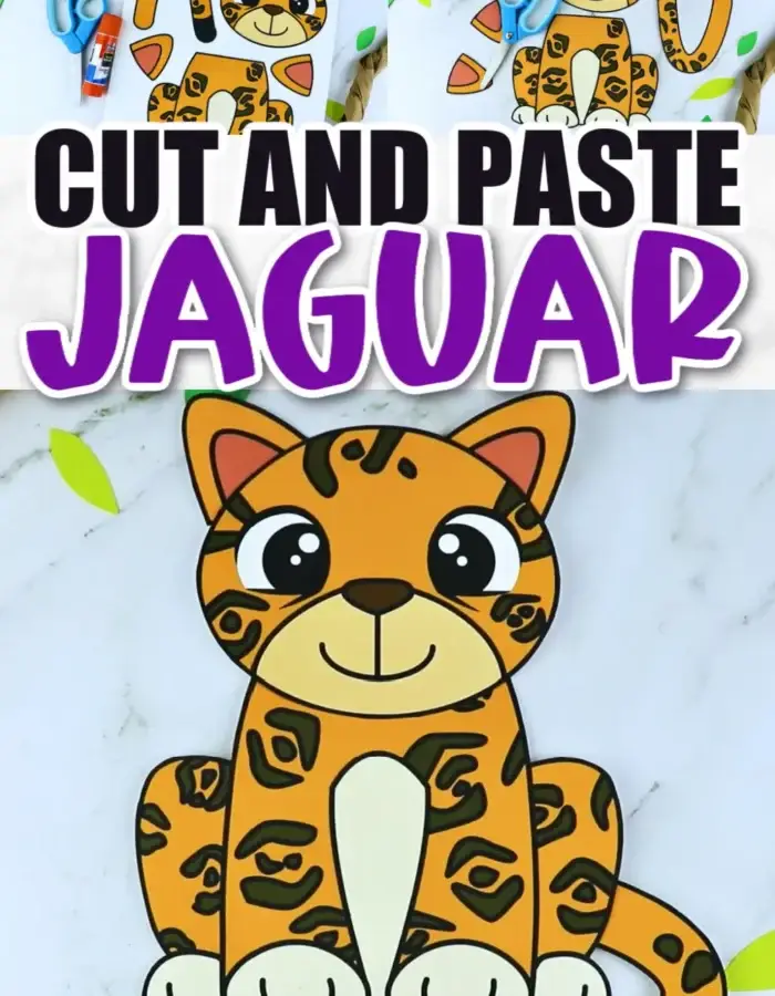 Are you looking for a fun and easy way to teach the letter J to your preschool, kindergarten or even toddler age kids? Use this easy jaguar craft to do it! It’s perfect for practice cutting and learning fun facts about jaguars. This diy printable jaguar craft template can also be glued to a paper plate or paper bag and turned into a fun art puppet.