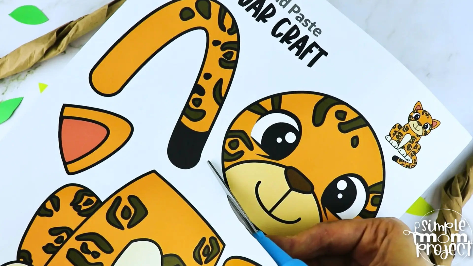 Printable Jaguar Craft Template for Kids Preschool Toddler elementary nursing home