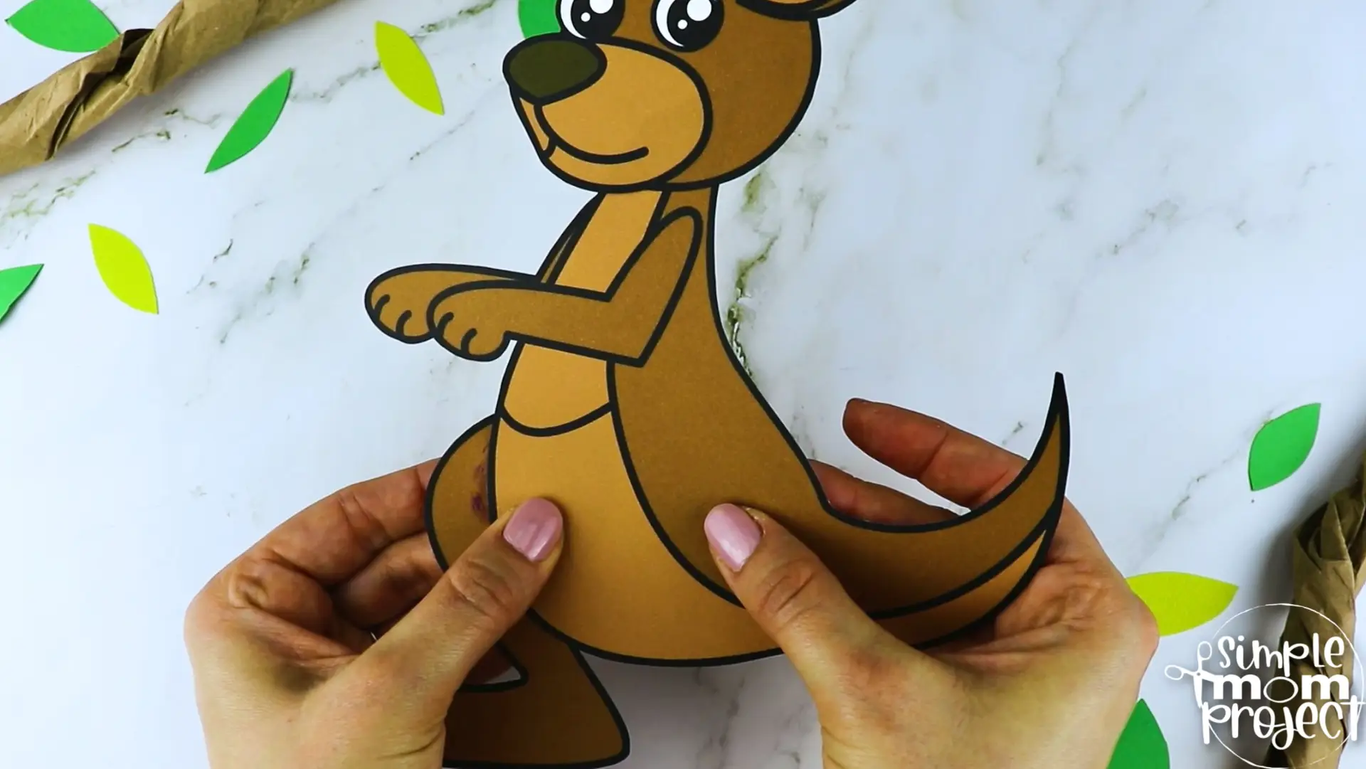 Printable Kangaroo Craft Template for Kids Preschool Toddler elementary nursing home