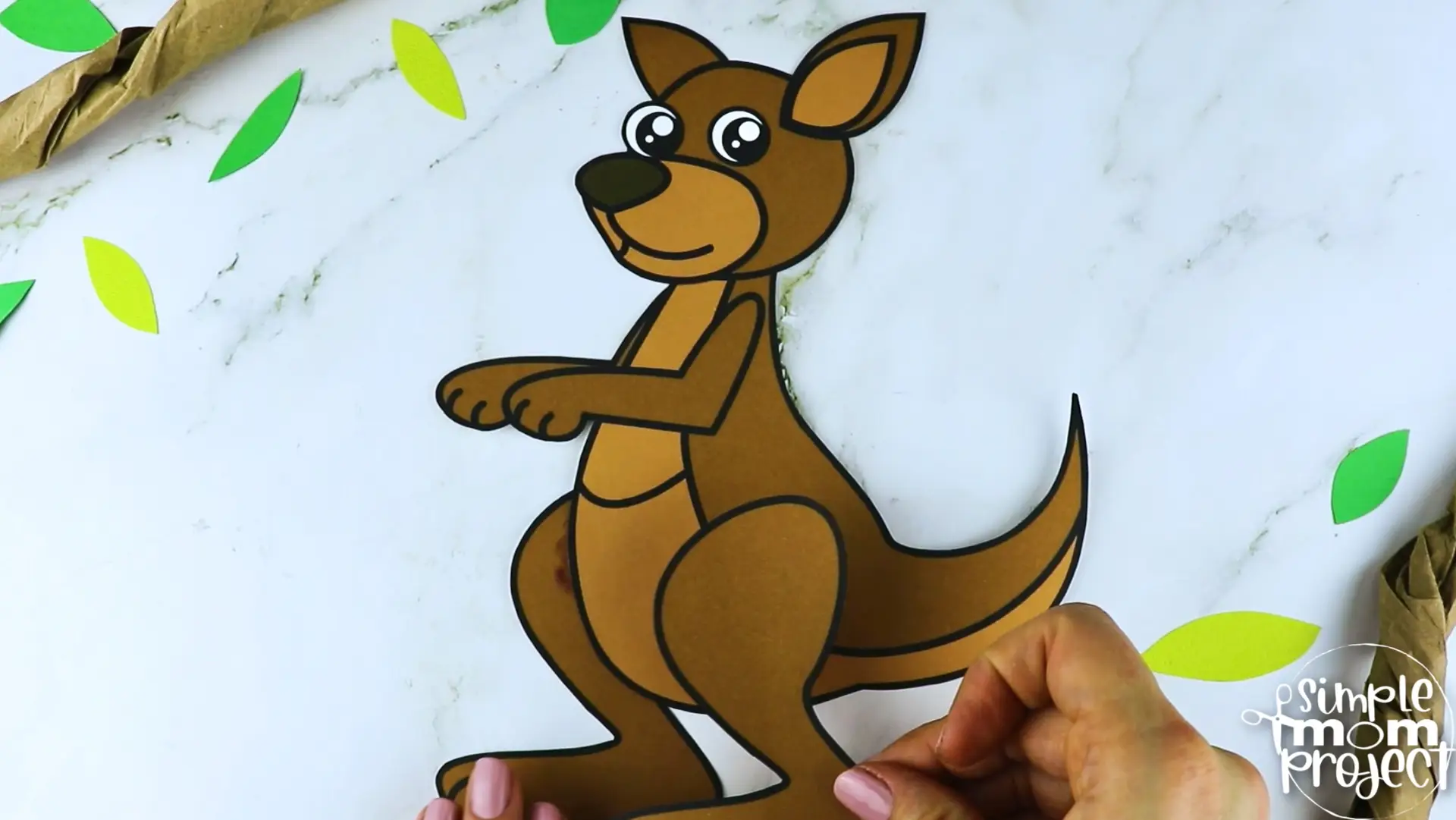 Printable Kangaroo Craft Template for Kids Preschool Toddler elementary nursing home