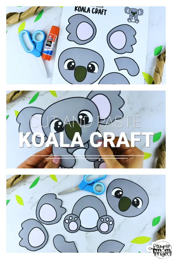 Printable Koala Craft Template for Kids Preschool Toddler elementary nursing home