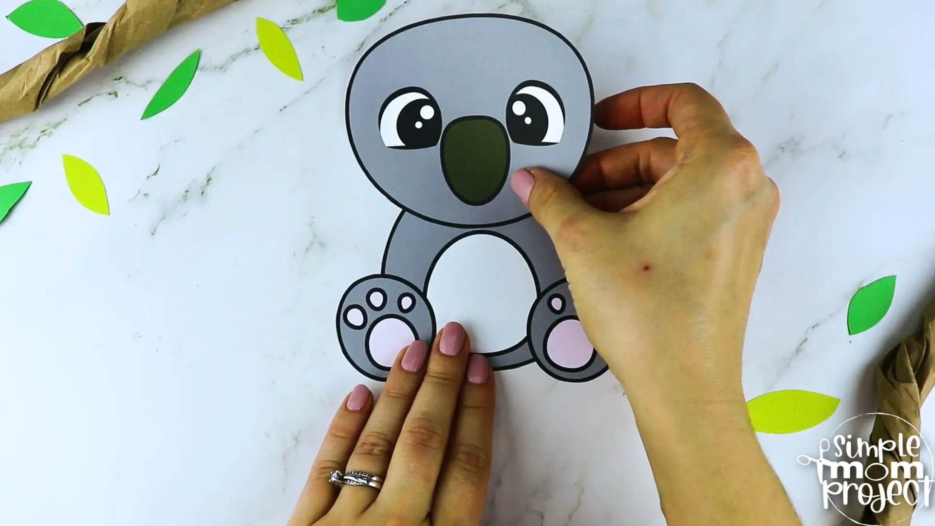 Printable Koala Craft Template for Kids Preschool Toddler elementary nursing home