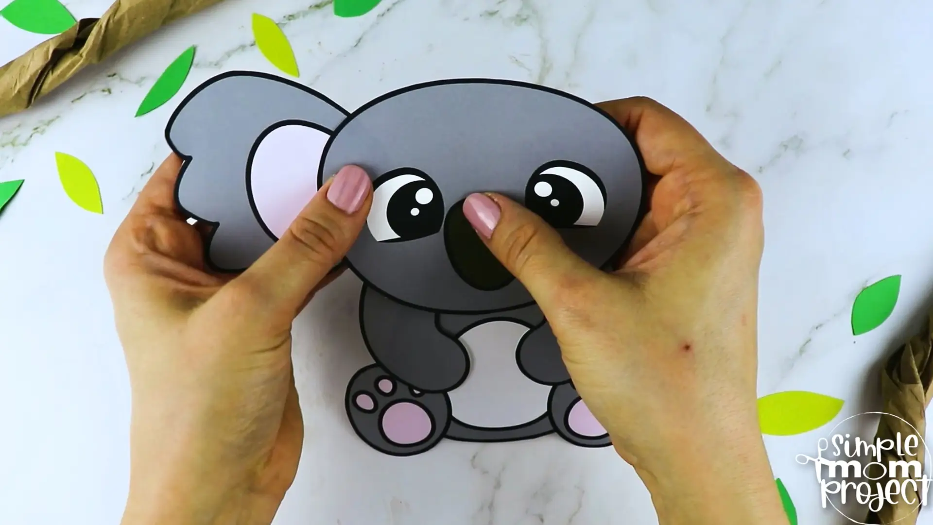 Printable Koala Craft Template for Kids Preschool Toddler elementary nursing home