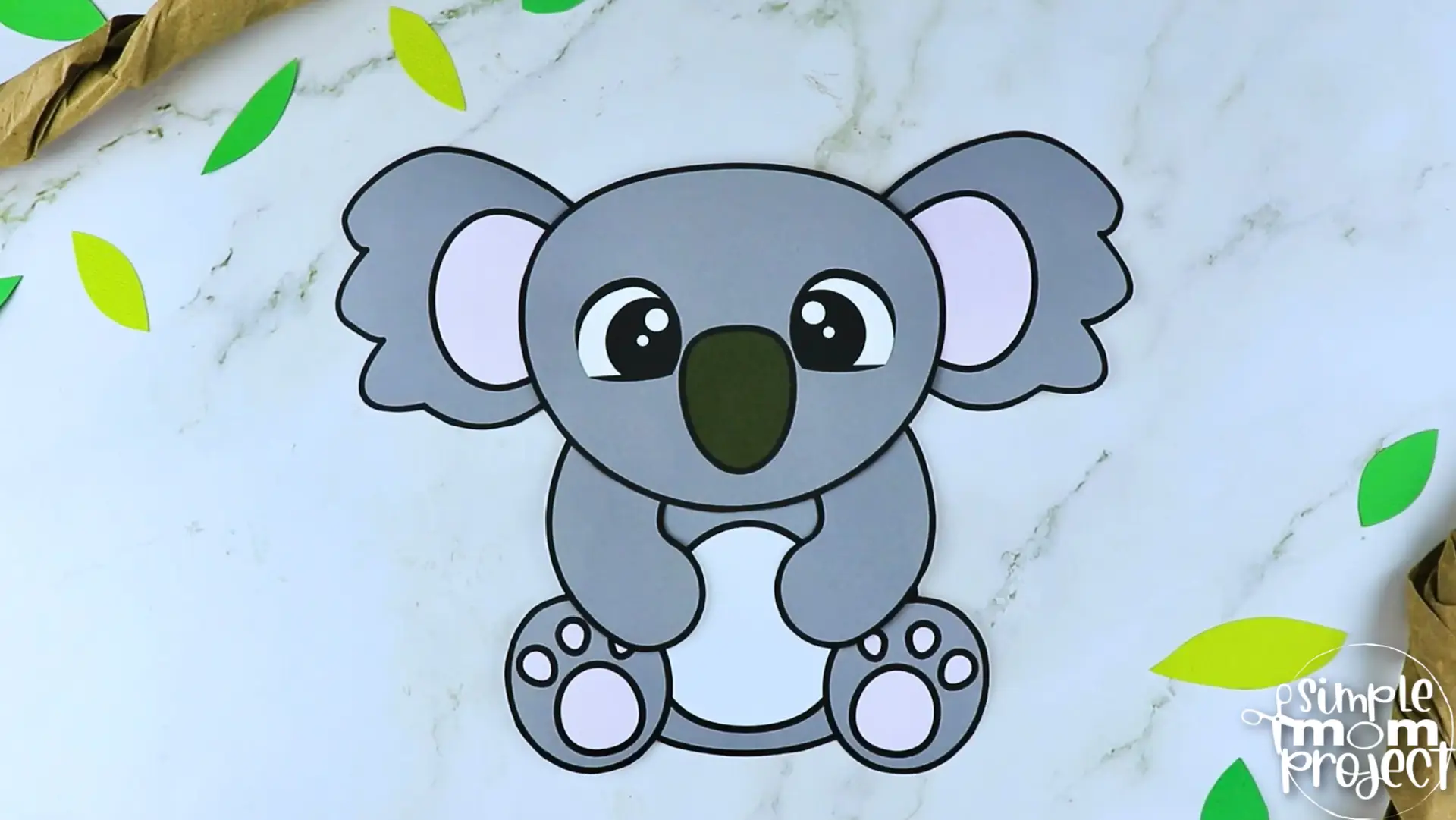 Printable Koala Craft Template for Kids Preschool Toddler elementary nursing home