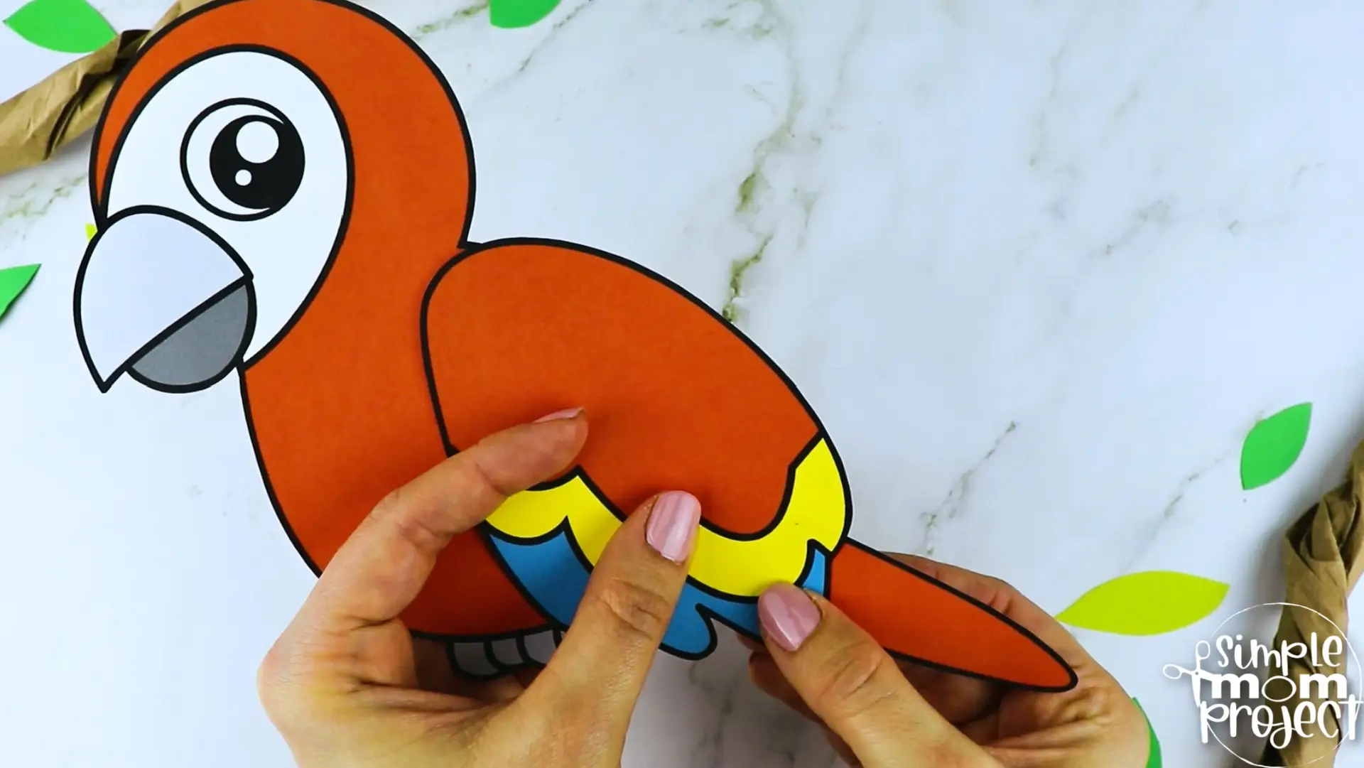 Printable Macaw Parrot Craft Template for Kids Preschool Toddler elementary nursing home