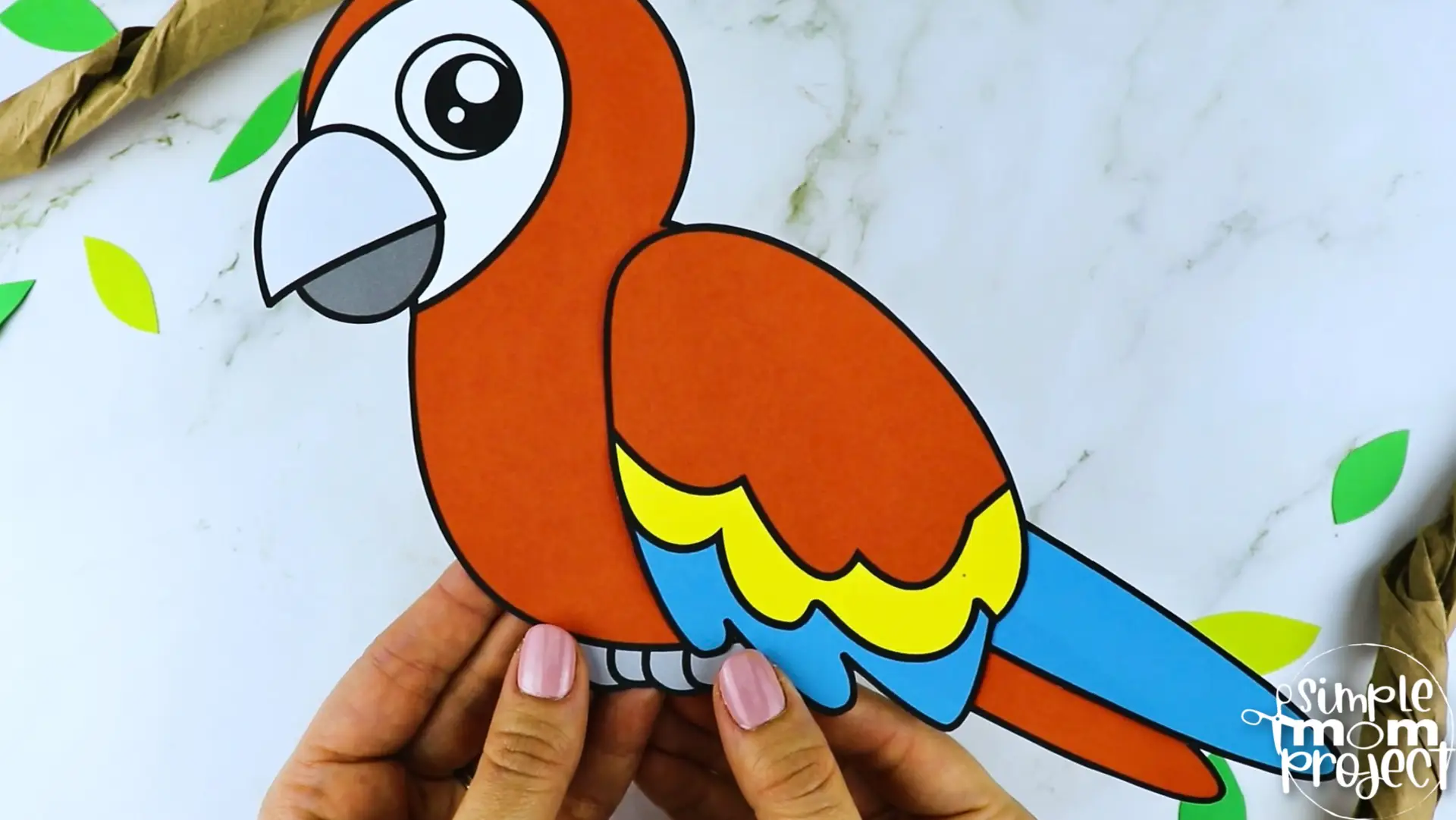 Printable Macaw Parrot Craft Template for Kids Preschool Toddler elementary nursing home