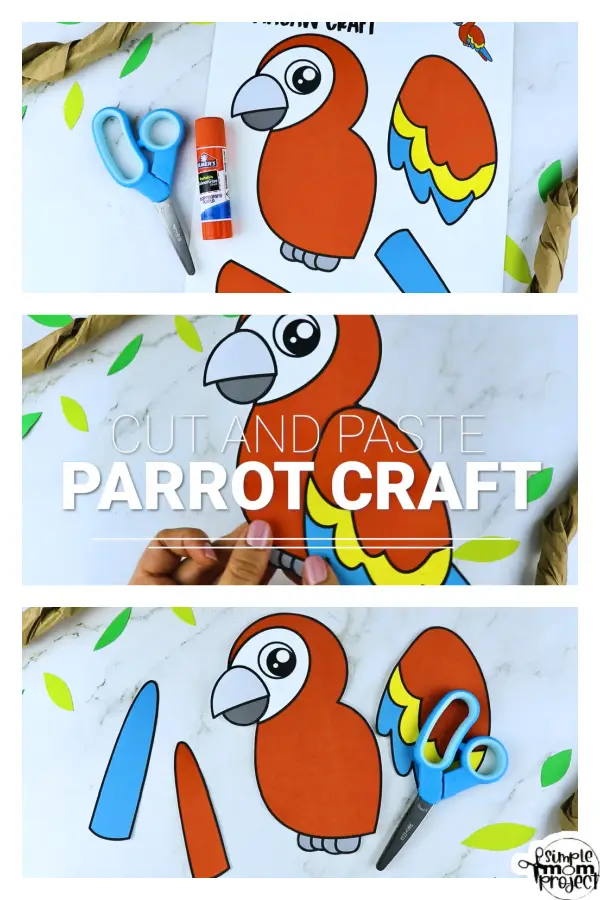Printable Macaw Parrot Craft Template for Kids Preschool Toddler elementary nursing home