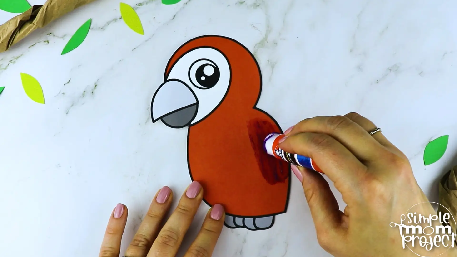 Printable Macaw Parrot Craft Template for Kids Preschool Toddler elementary nursing home