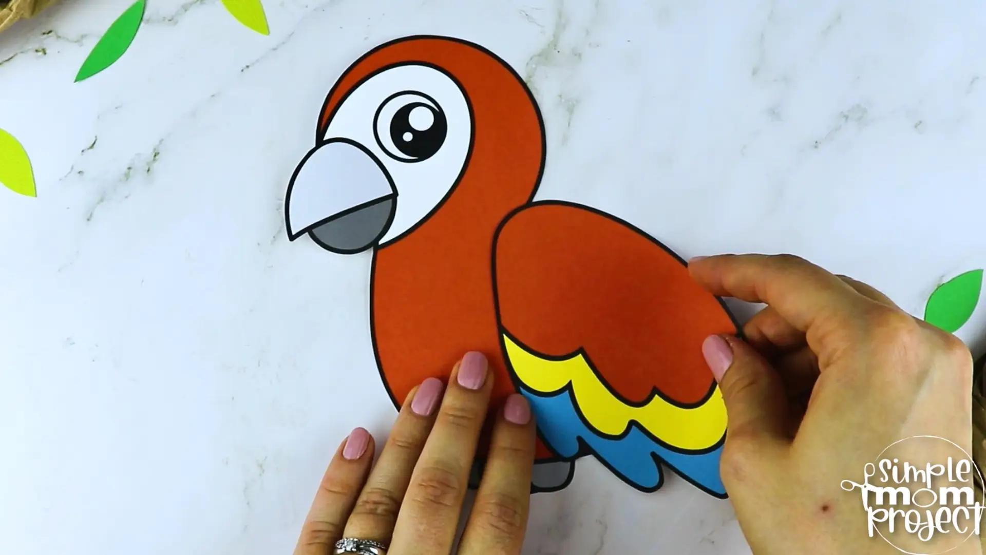 Printable Macaw Parrot Craft Template for Kids Preschool Toddler elementary nursing home