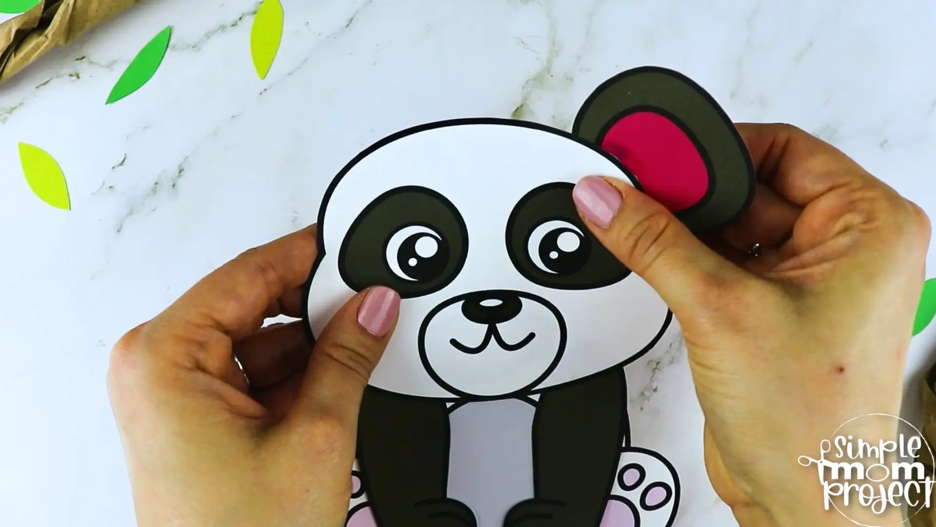 Printable Panda Bear Craft Template for Kids Preschool Toddler elementary nursing home