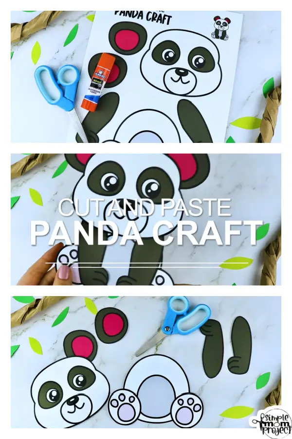 Printable Panda Bear Craft Template for Kids Preschool Toddler elementary nursing home