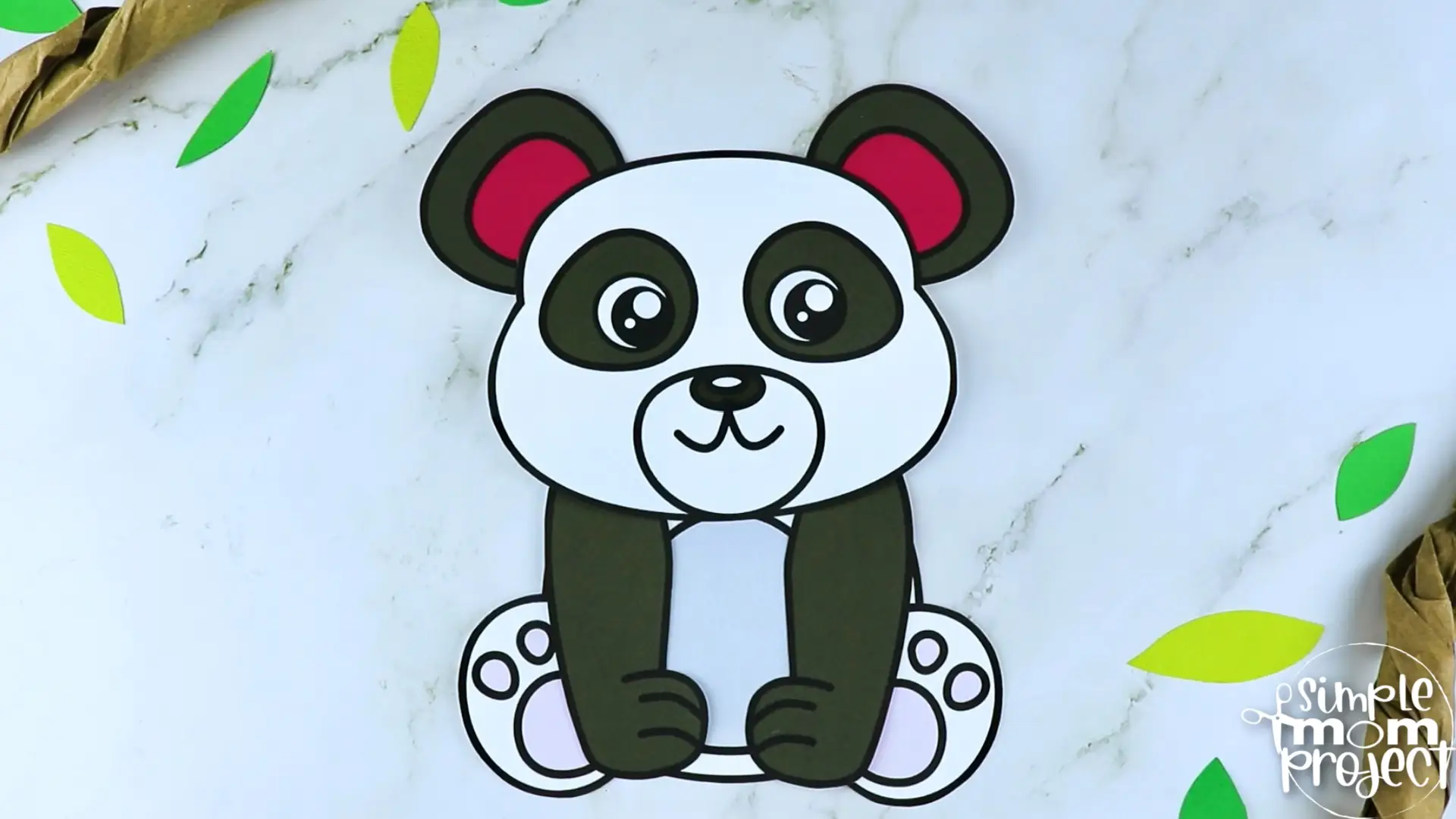 Printable Panda Bear Craft Template for Kids Preschool Toddler elementary nursing home