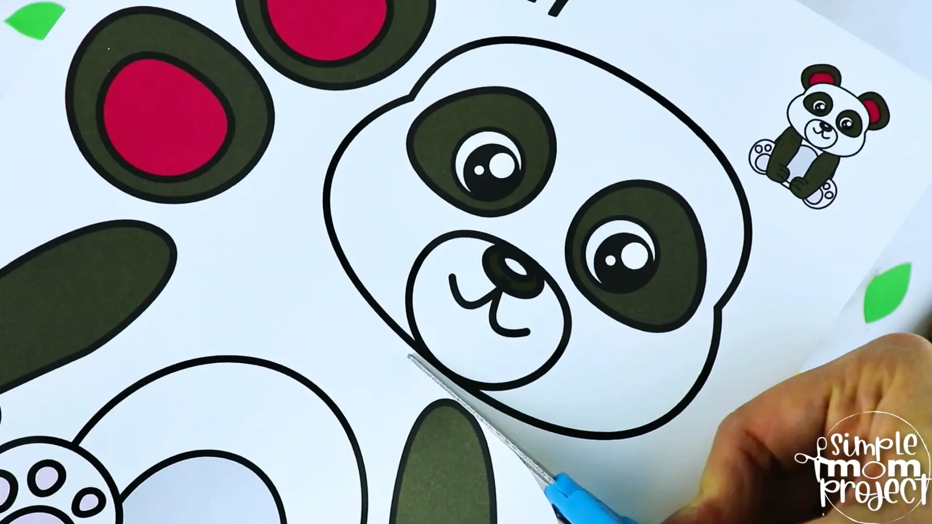 Printable Panda Bear Craft Template for Kids Preschool Toddler elementary nursing home