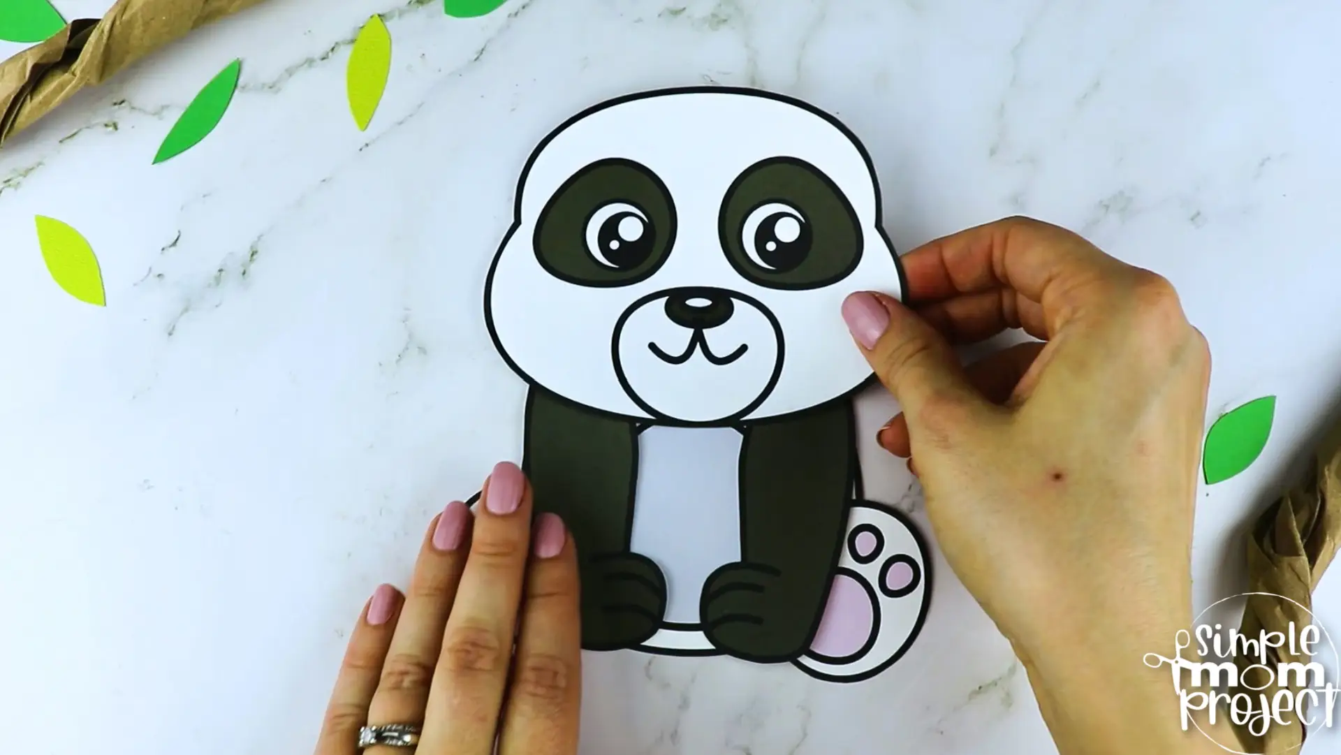 Printable Panda Bear Craft Template for Kids Preschool Toddler elementary nursing home