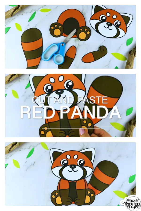 Printable Red Panda Bear Craft Template for Kids Preschool Toddler elementary nursing home