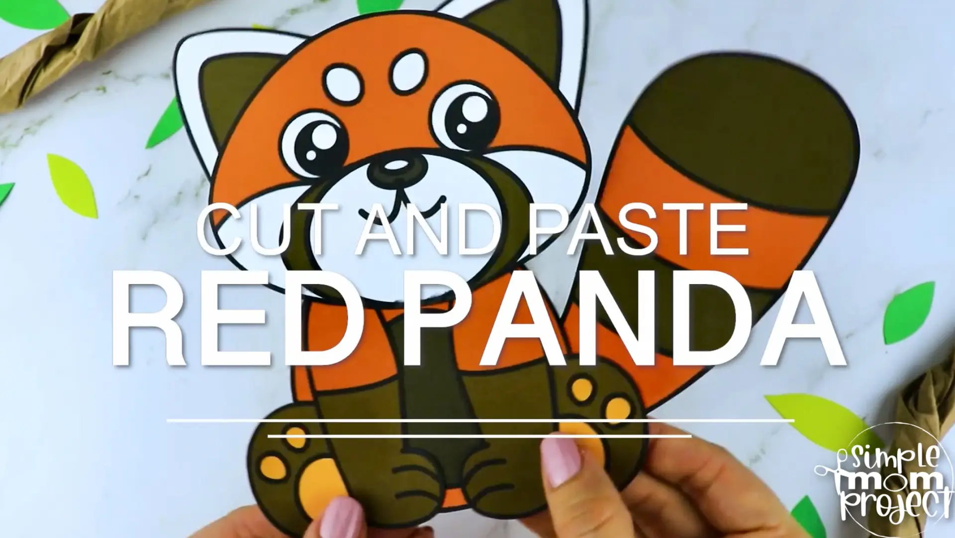 Printable Red Panda Bear Craft Template for Kids Preschool Toddler elementary nursing home