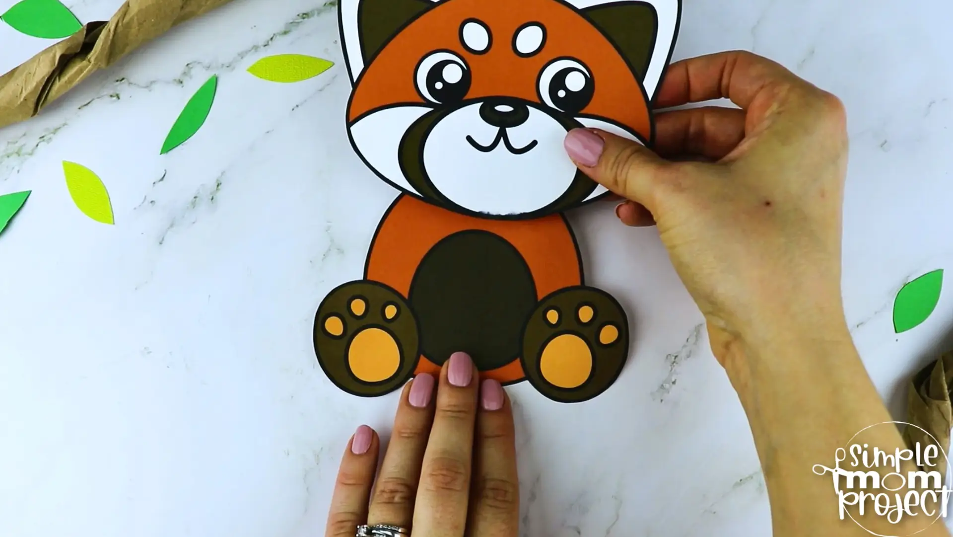 Printable Red Panda Bear Craft Template for Kids Preschool Toddler elementary nursing home