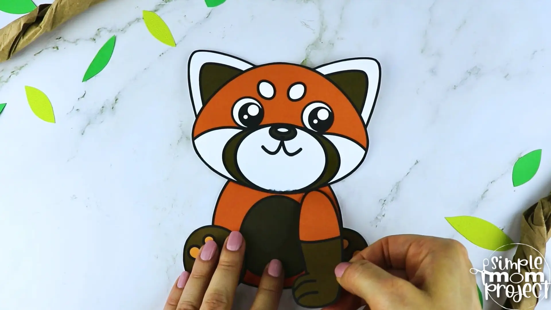 Printable Red Panda Bear Craft Template for Kids Preschool Toddler elementary nursing home