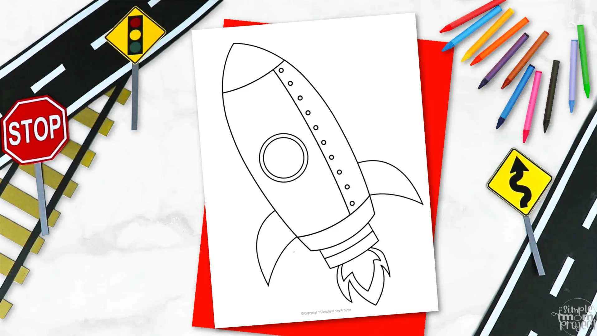 Printable Rocketship Template for Kids Community Helper Crafts Vehicle Crafts Transportation Crafts Elementary, Kindergarten, Preschool 2