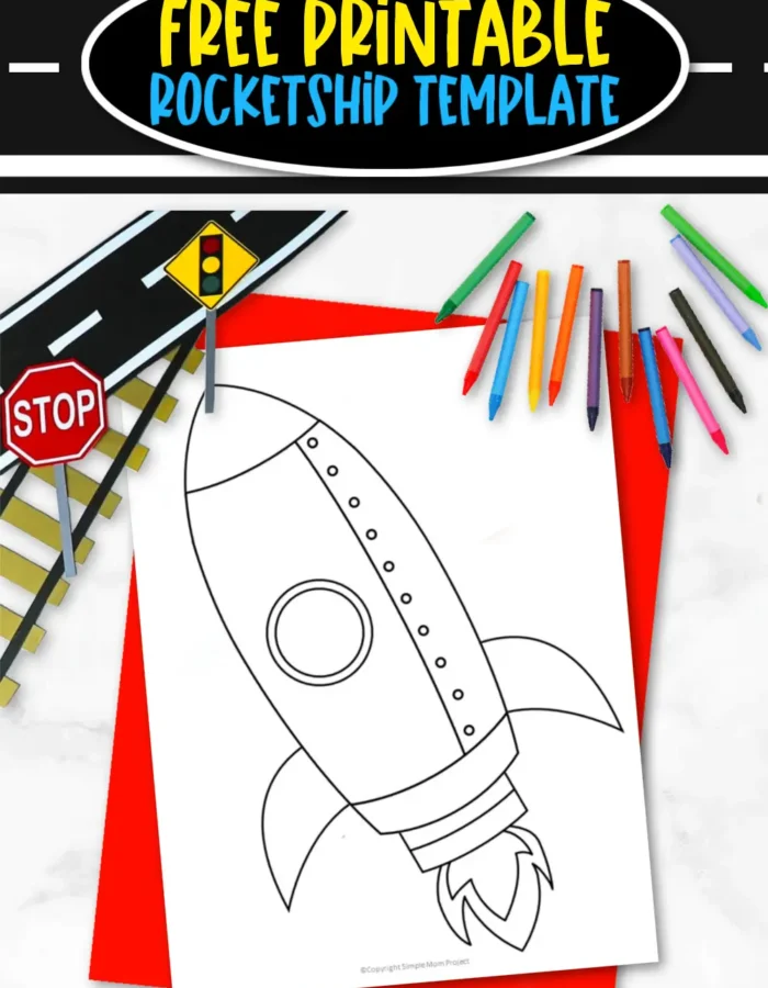 If you’re looking for a fun and easy template for your little ones, you’ve come to the right place! This blank printable rocketship template is perfect for kids of all ages, especially to toddlers, preschoolers and kindergarteners. Cut out the black and white paper rocketship printable template and use it for coloring, stencil, sticker decoration, cake topper, useful crafts and more. Grab your own simple printable spaceship template today!