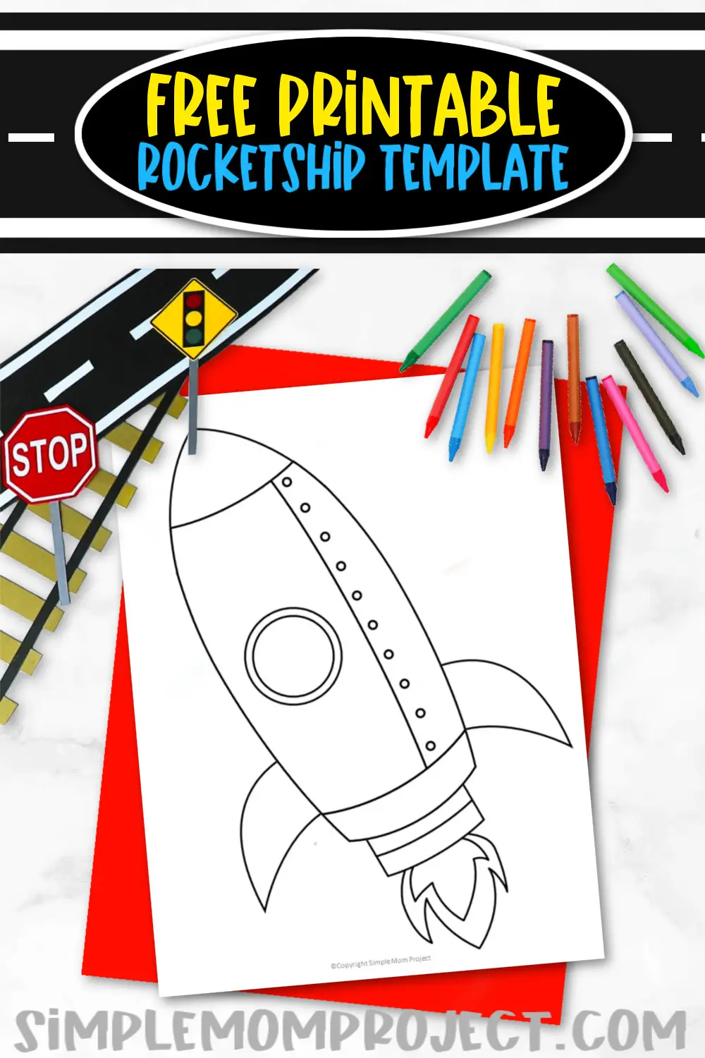 Printable Rocketship Template for Kids Community Helper Crafts Vehicle Crafts Transportation Crafts Elementary, Kindergarten, Preschool 3