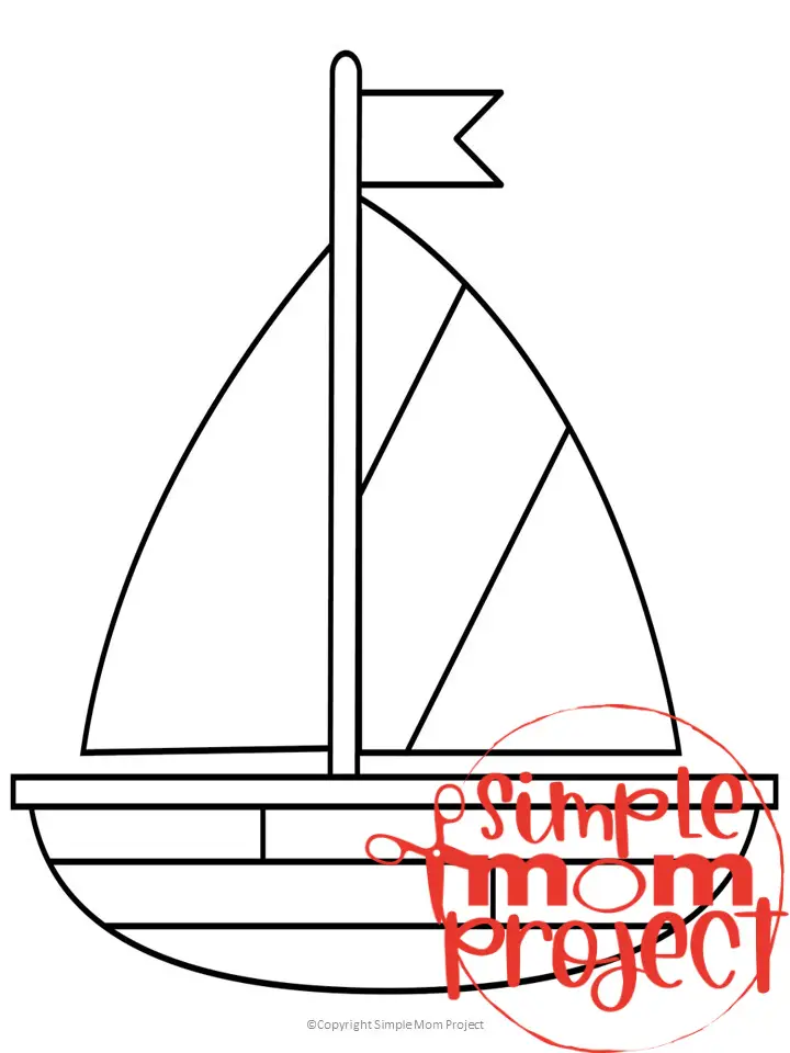 Printable Sailboat Template for Kids Community Helper Crafts Vehicle Crafts Transportation Crafts Elementary, Kindergarten, Preschool 1