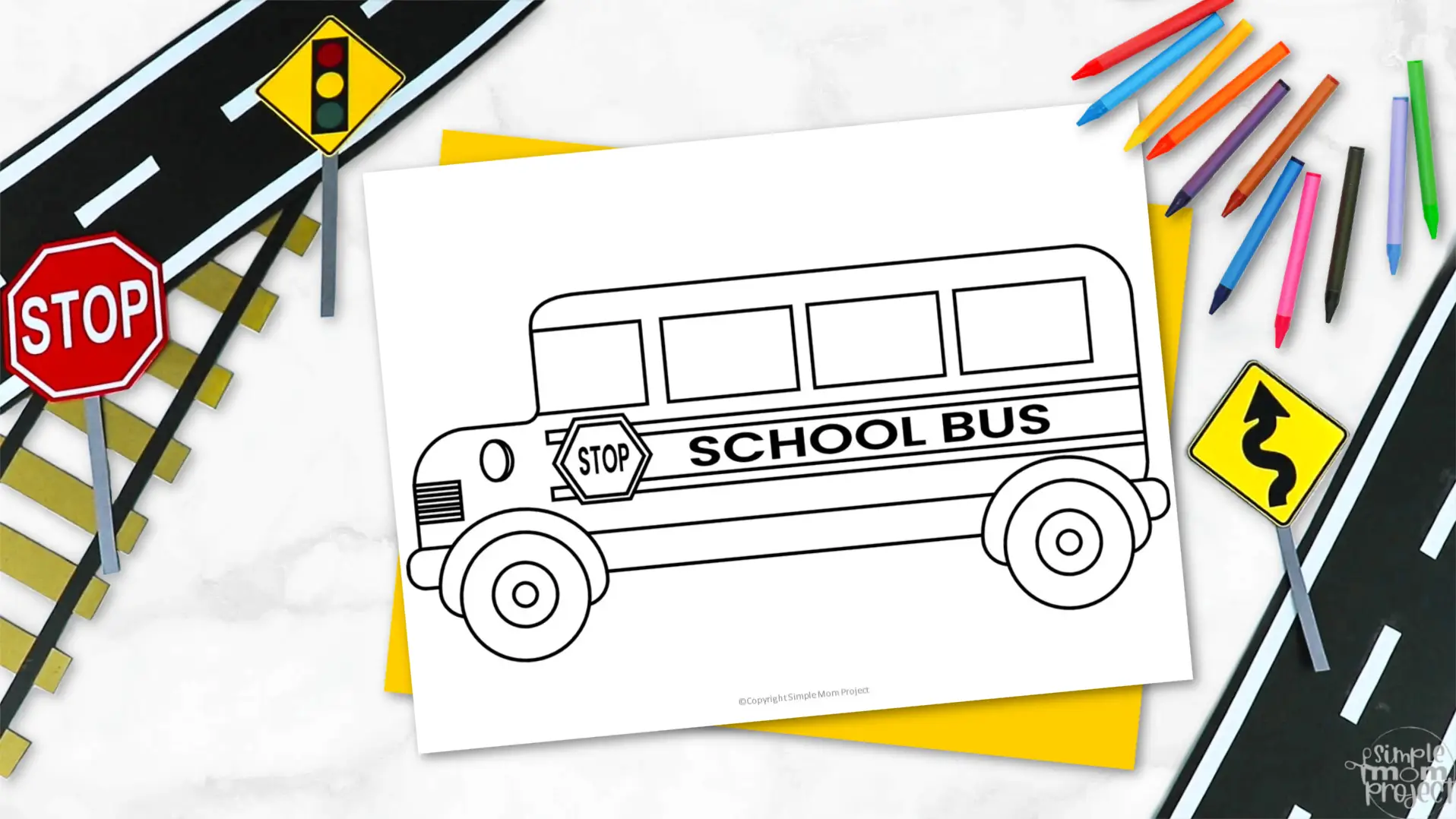 Printable School Bus Template for Kids Community Helper Crafts Vehicle Crafts Transportation Crafts Elementary, Kindergarten, Preschool 2