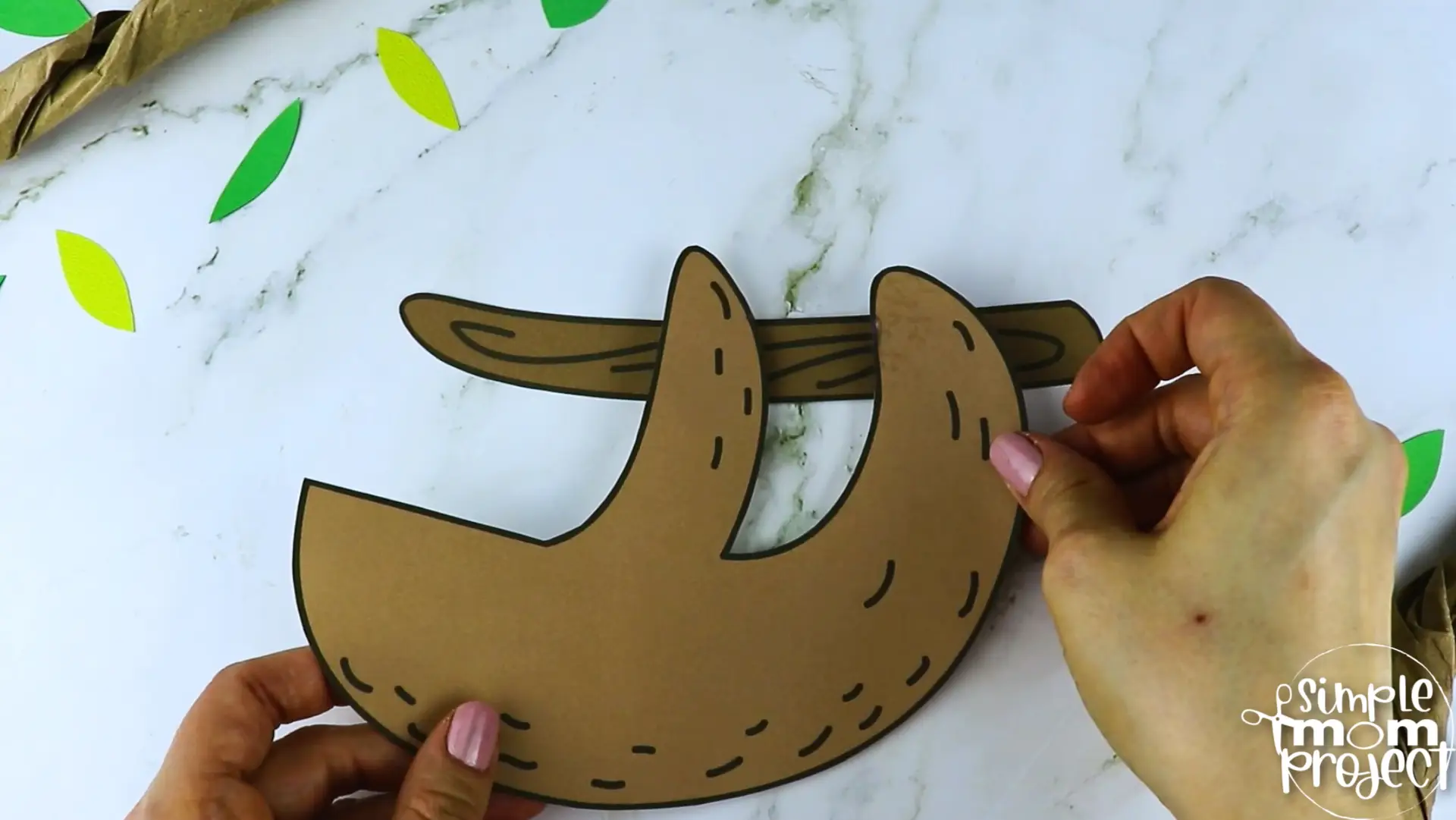 Printable Sloth Craft Template for Kids Preschool Toddler elementary nursing home