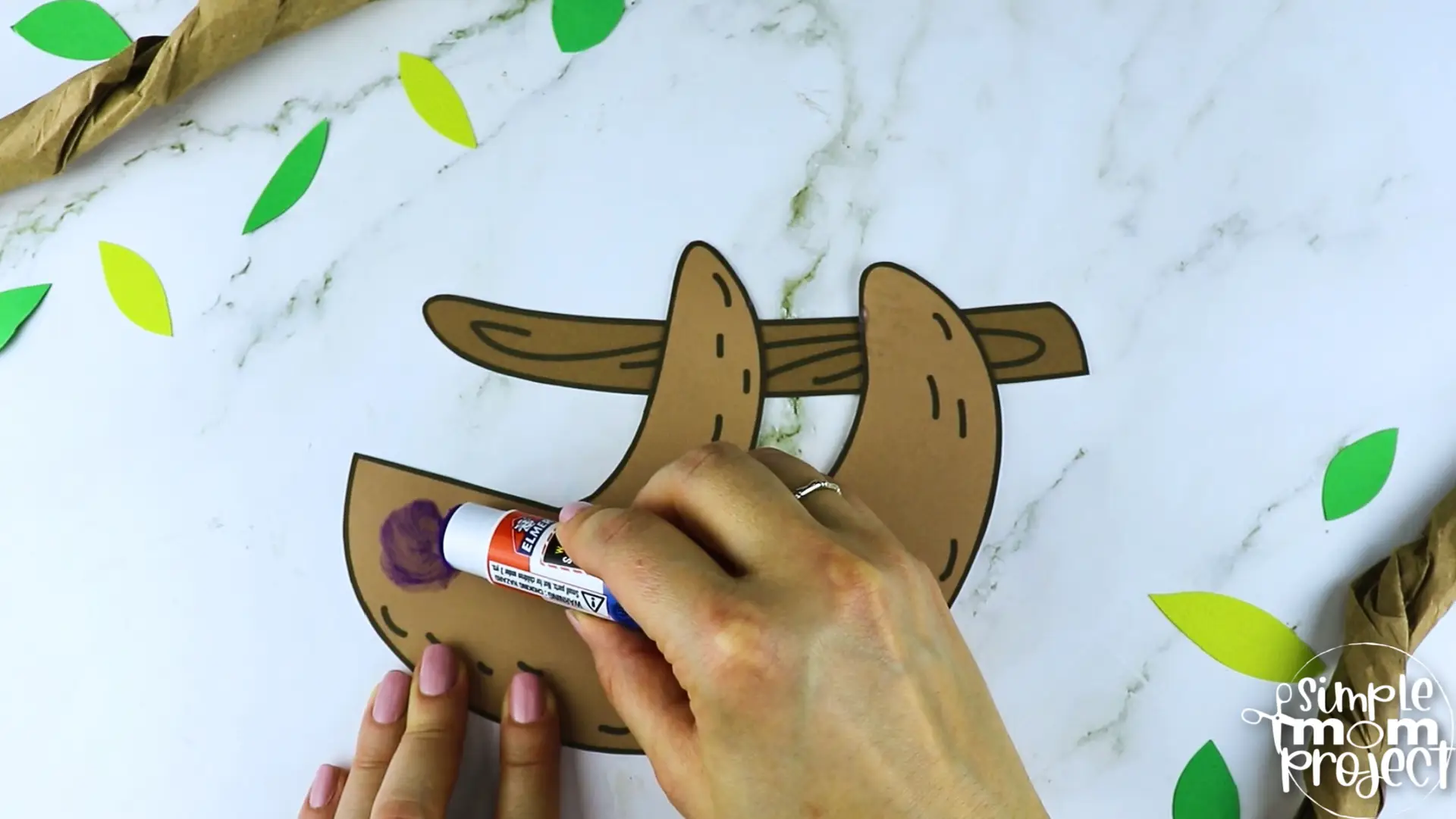 Printable Sloth Craft Template for Kids Preschool Toddler elementary nursing home