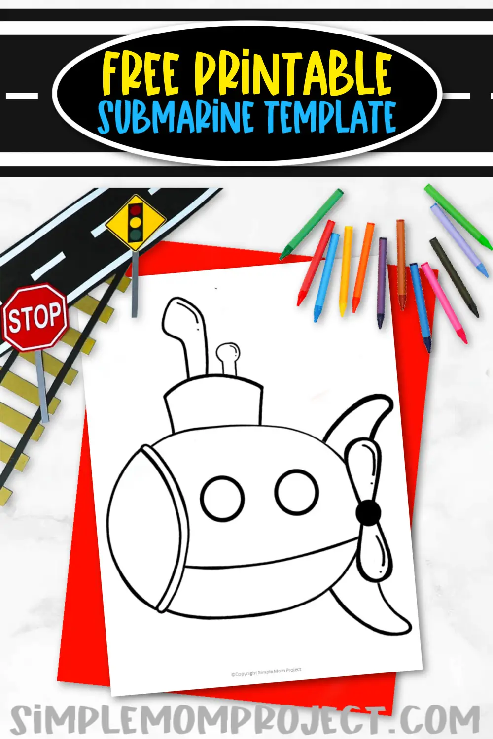 Printable Submarine Template for Kids Community Helper Crafts Vehicle Crafts Transportation Crafts Elementary, Kindergarten, Preschool 3