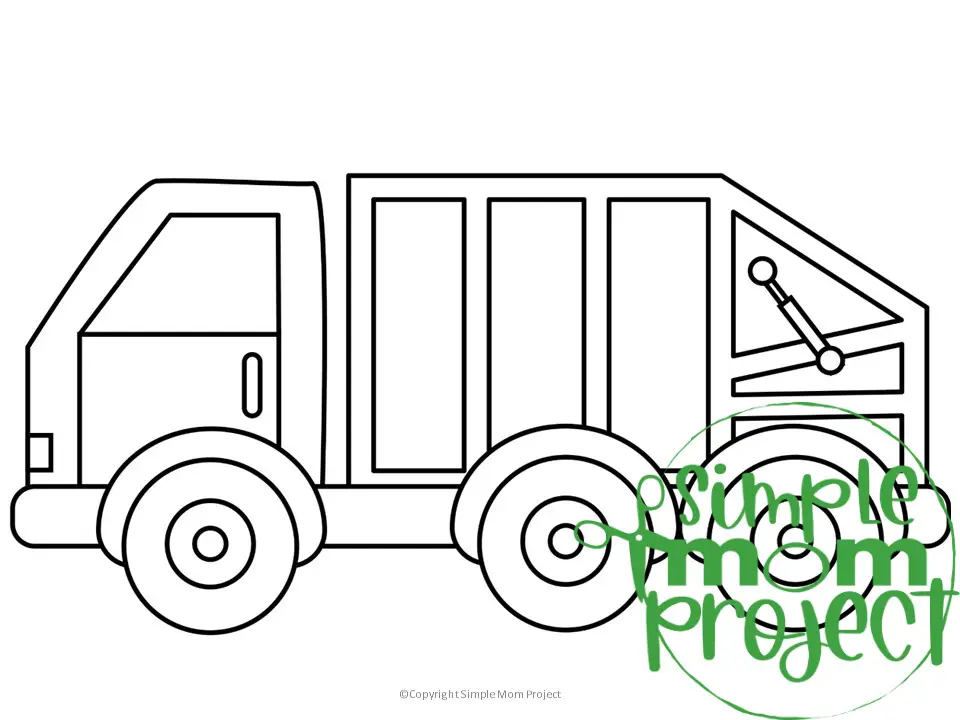 Printable Trash Truck Template for Kids Community Helper Crafts Vehicle Crafts Transportation Crafts Elementary, Kindergarten, Preschool 1