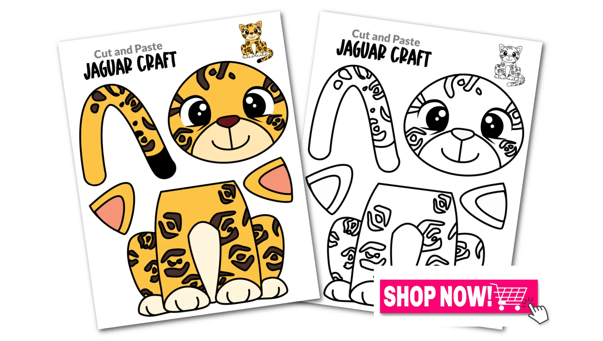 Printable Jaguar Craft Template for Toddlers, Preschoolers, Kindergarteners and Elementary Kids