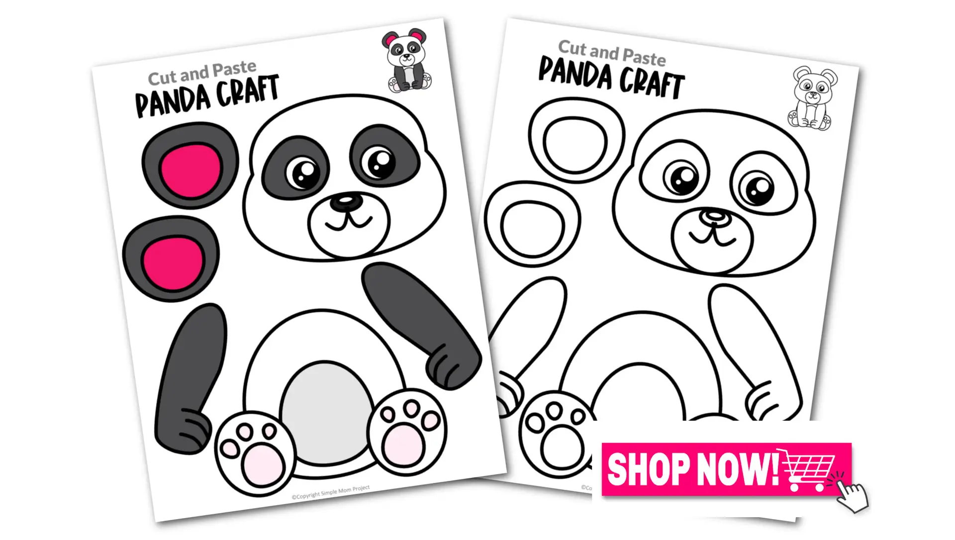 Printable Panda Craft Template for Toddlers, Preschoolers, Kindergarteners and Elementary Kids