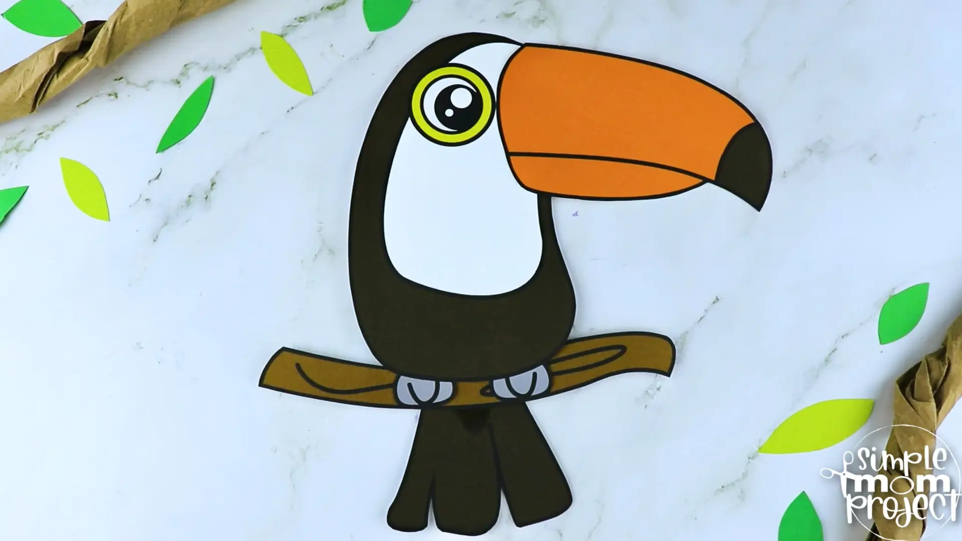 Printable Toucan Craft Template for Kids Preschool Toddler elementary nursing home 4