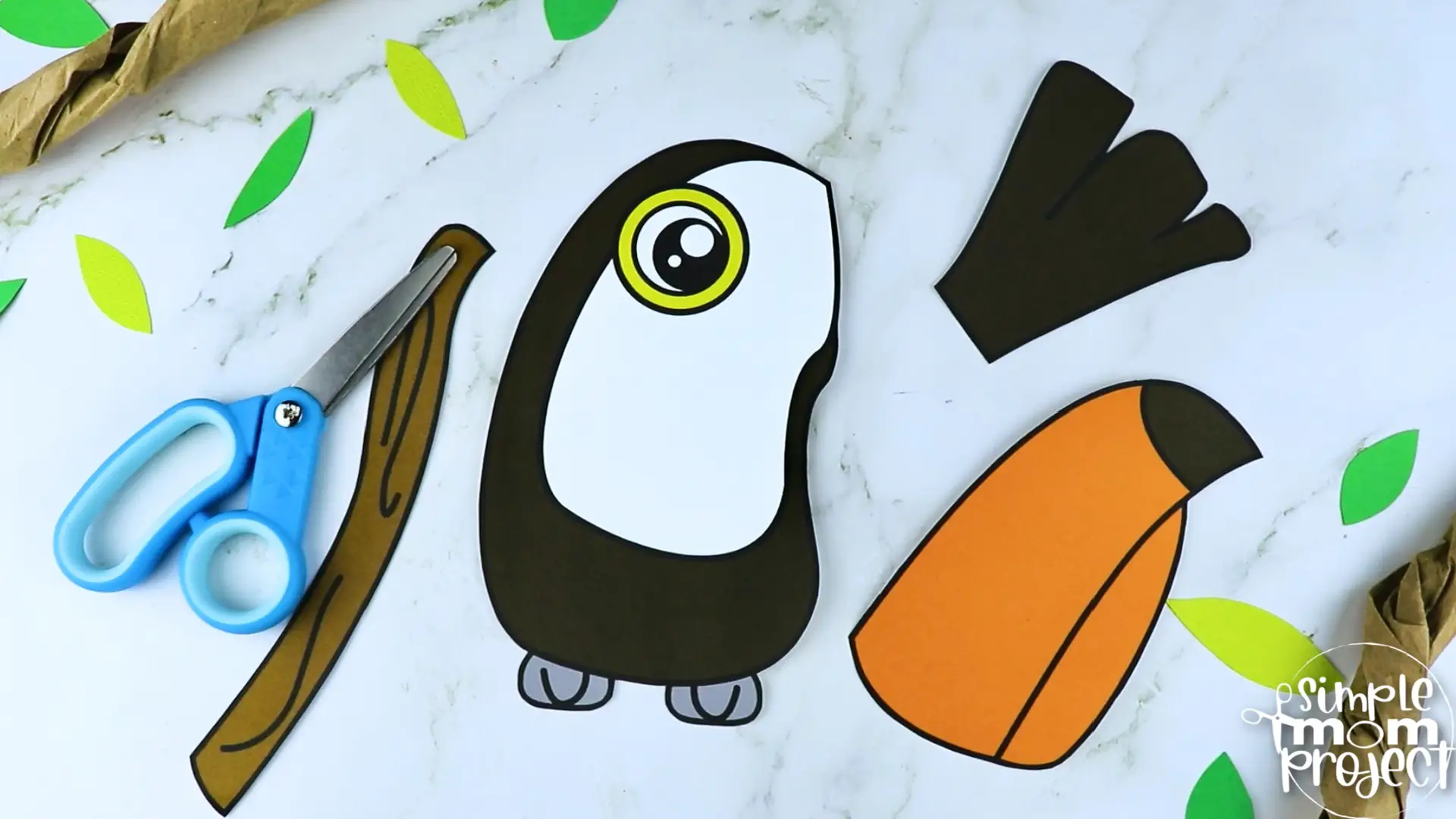 Printable Toucan Craft Template for Kids Preschool Toddler elementary nursing home 5