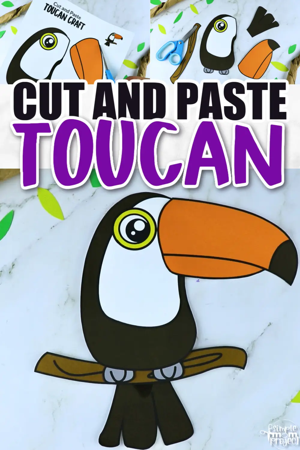 Printable Toucan Craft Template for Kids Preschool Toddler elementary nursing home 9