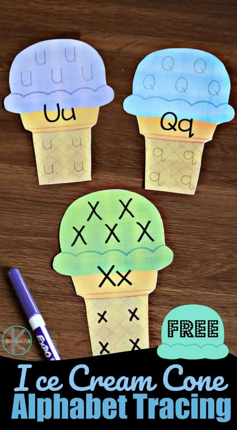 Alphabet Ice Cream Craft for Kids, preschoolers, toddlers, kindergartners, elementary