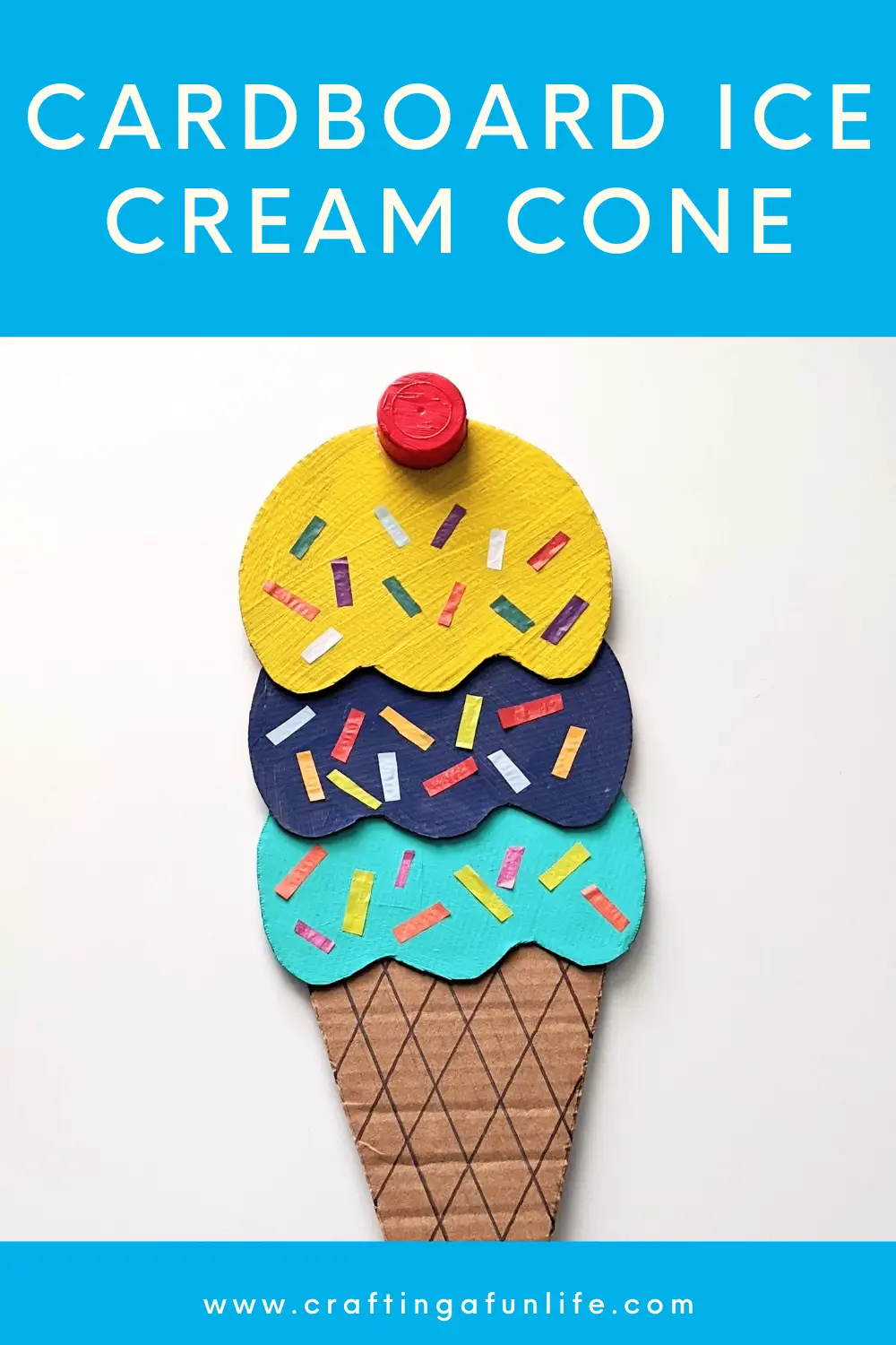 Cardboard Ice Cream Craft for Kids, preschoolers, toddlers, kindergartners, elementary