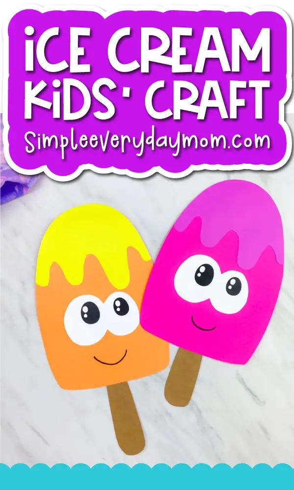 Cute Paper Ice Cream Craft for Kids, preschoolers, toddlers, kindergartners, elementary