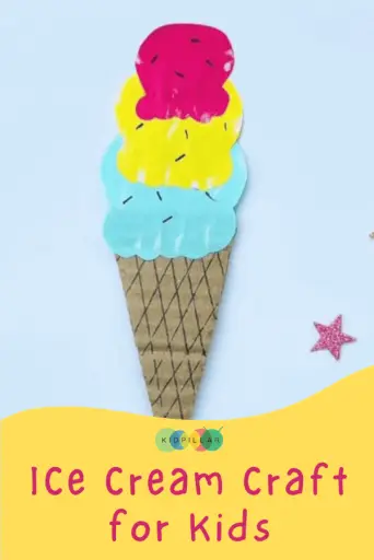 Ice Cream Paper Ice Cream Craft for Kids, preschoolers, toddlers, kindergartners, elementary