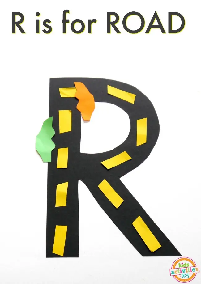Letter R Craft Activity for Kids letter r is for road