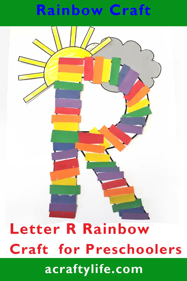 Letter R is for Rainbow Craft for Preschoolers, kids, toddlers, kindergarten