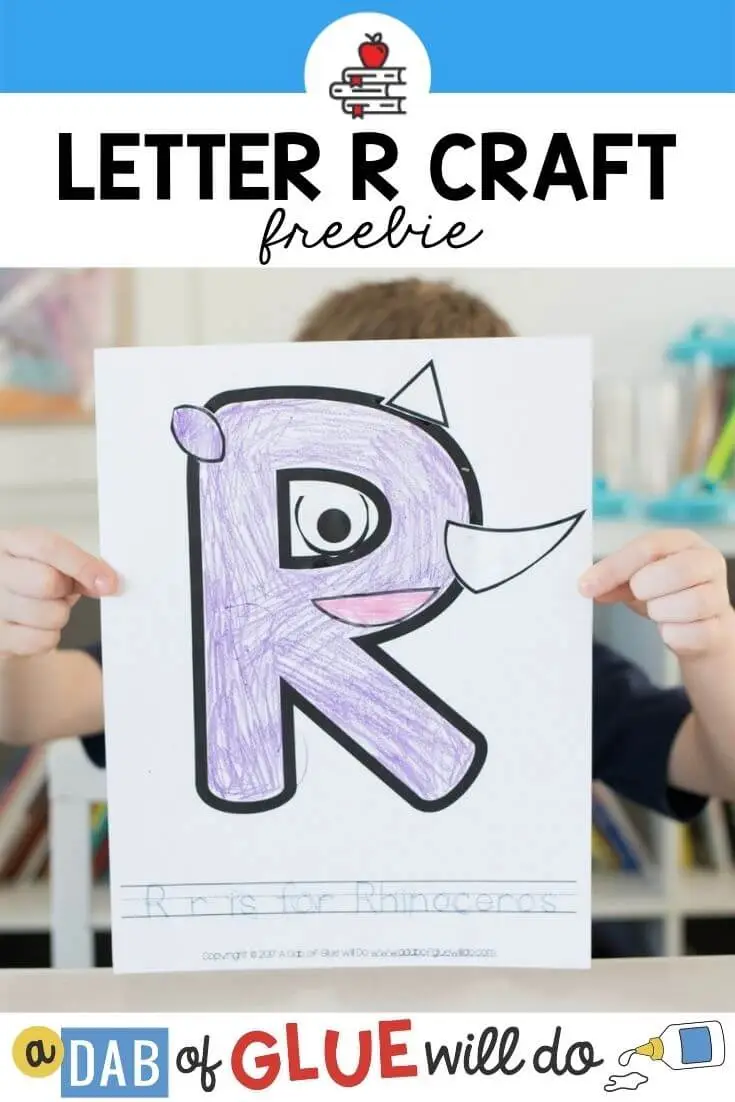 R is for rhino craft activity for preschoolers kids toddlers kindergarten elementary
