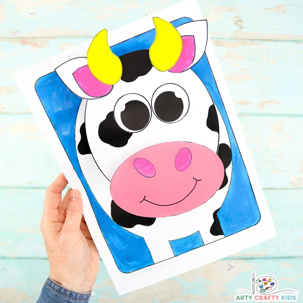 Cute Cow Crafts and cow Activity to build fine motor skills farm crafts farm theme kindergartner, kids, elementary, toddler 27