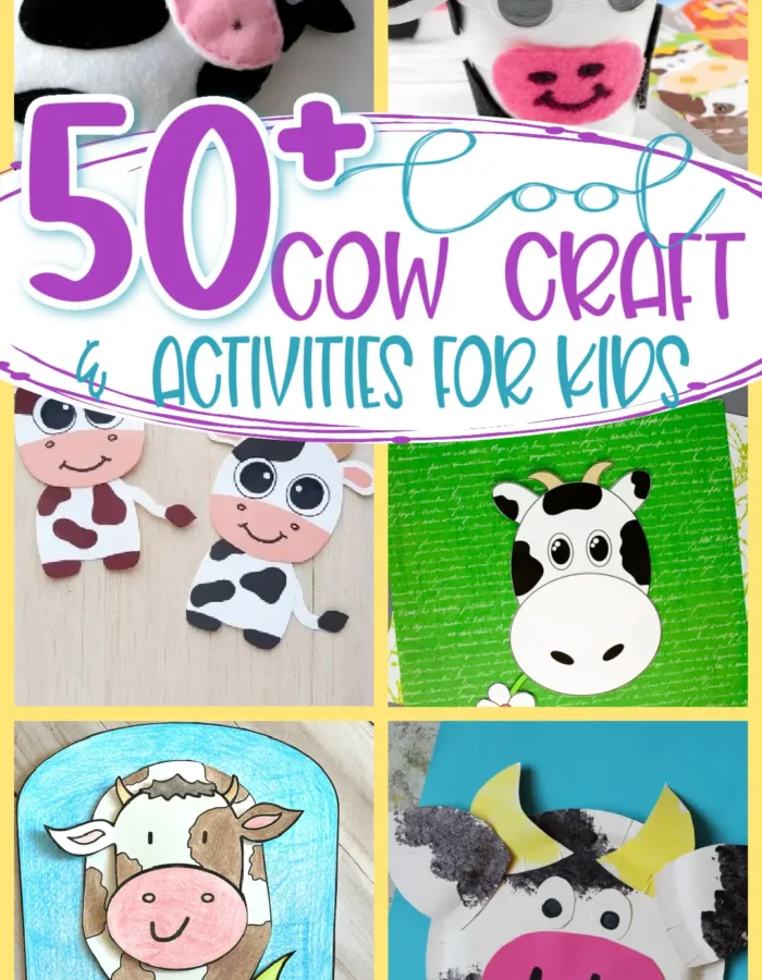 Cute Cow Crafts and cow Activity to build fine motor skills farm crafts farm theme kindergartner, kids, elementary, toddler 50