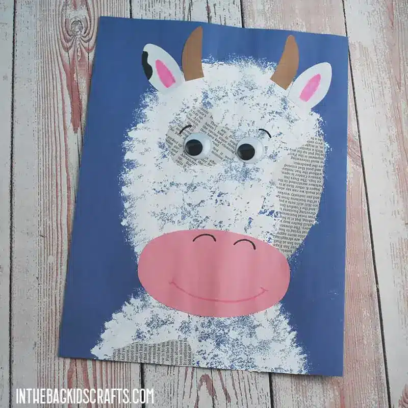 Cute Cow Crafts and cow Activity to build fine motor skills farm crafts farm theme kindergartner, kids, elementary, toddler 7