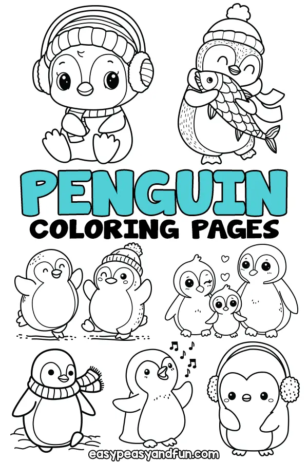 printable penguin coloring pages