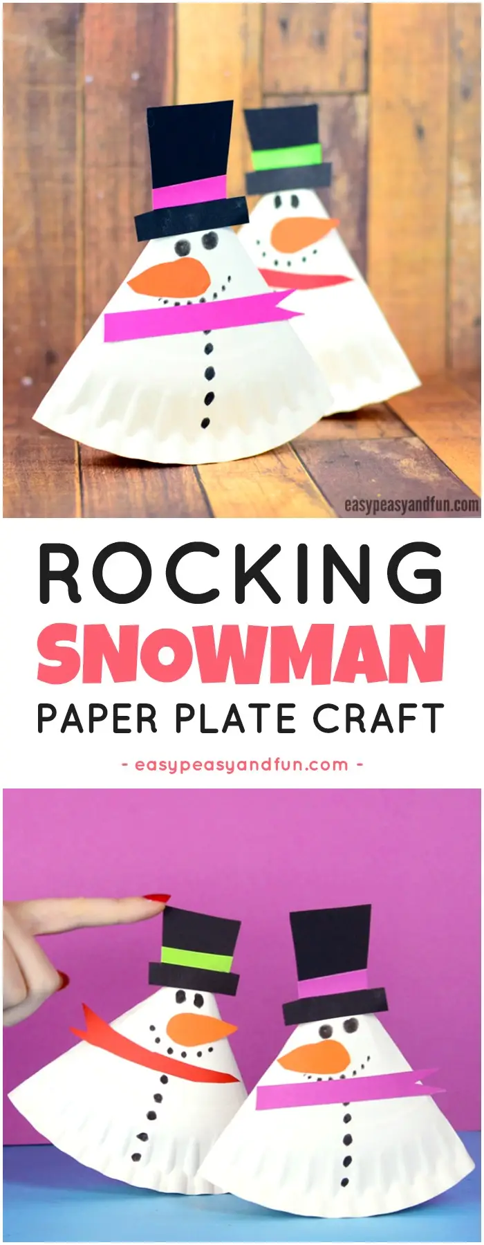 rocking paper plate snowman