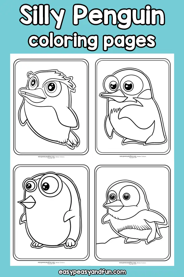 silly penguin coloring pages